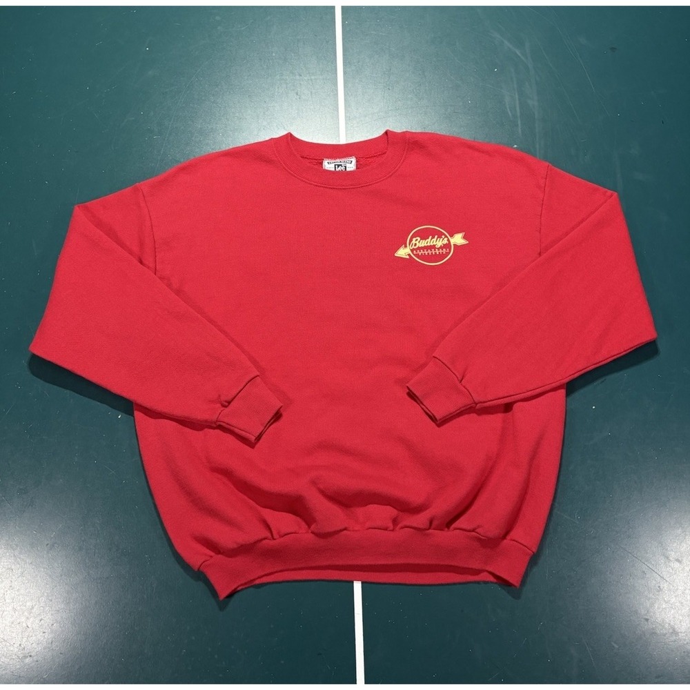 Vintage Buddy's Pizzeria Crewneck Sweatshirt Men XL Puff Print Detroit Pizza 80s - Picture 2 of 10